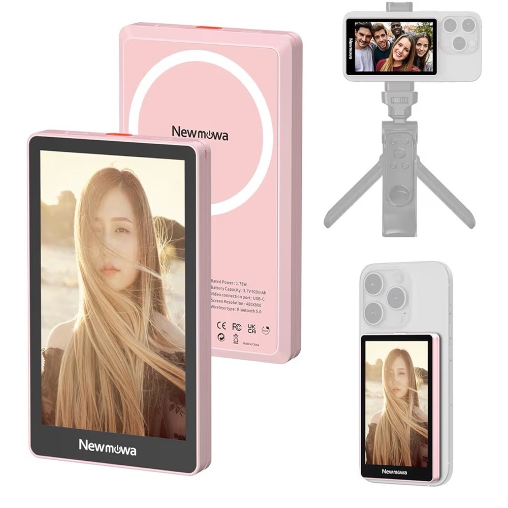 BRAND NEW IN BOX Pink Magnetic Phone Vlog Selfie Monitor Screen